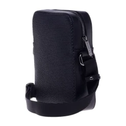 Crossbody bag in black speckled leather