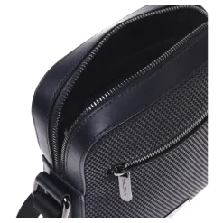 Crossbody bag in black speckled leather