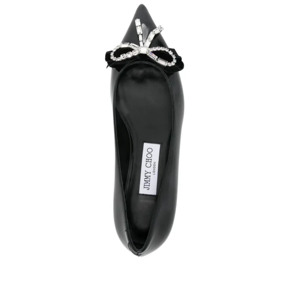 Crystal Bow Pointed Toe Flat