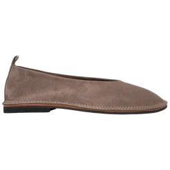 Damen Dunkel Beige Weiche Velours Ballerinas