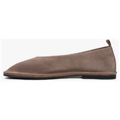 Damen Dunkel Beige Weiche Velours Ballerinas
