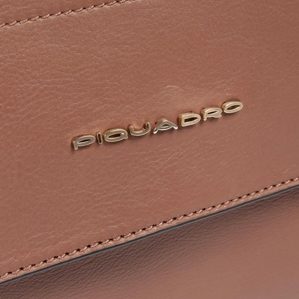 Damen Laptoptasche im Satchel-Stil aus Leder, stoßfest ausgepolstert und RFID-geschützt