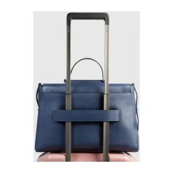 Damen Laptoptasche im Satchel-Stil aus Leder, stoßfest ausgepolstert und RFID-geschützt