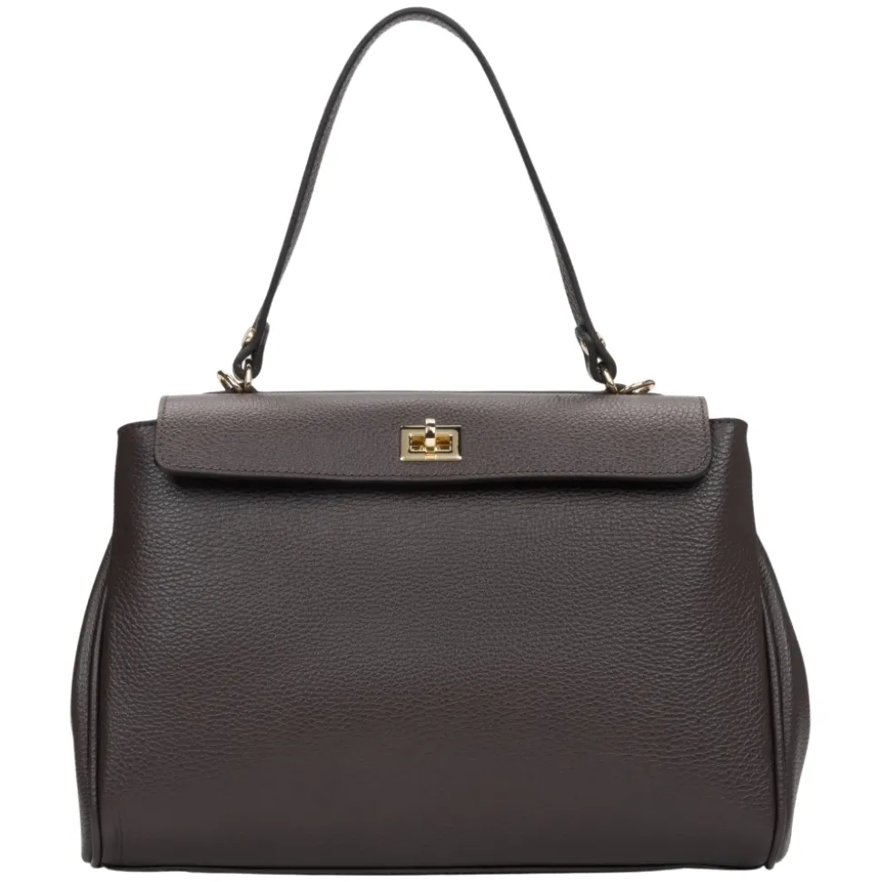 Damen Saddle Brown Satchel Tasche aus Premium Italienischem Leder