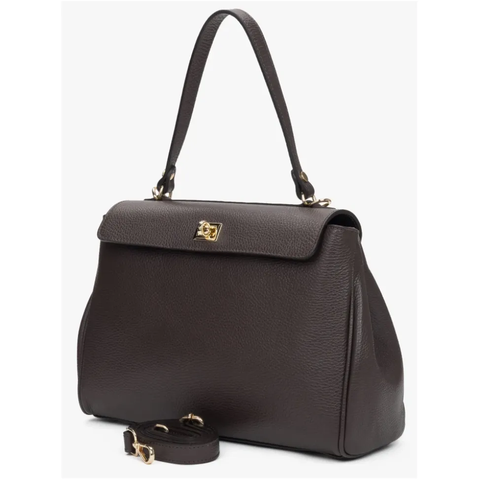Damen Saddle Brown Satchel Tasche aus Premium Italienischem Leder