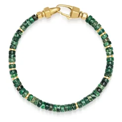Dark Green Malachite Heishi Bracelet