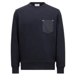 Denim-Brusttasche Baumwoll-Sweatshirt