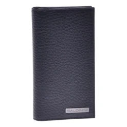 Document holder in black tumbled leather