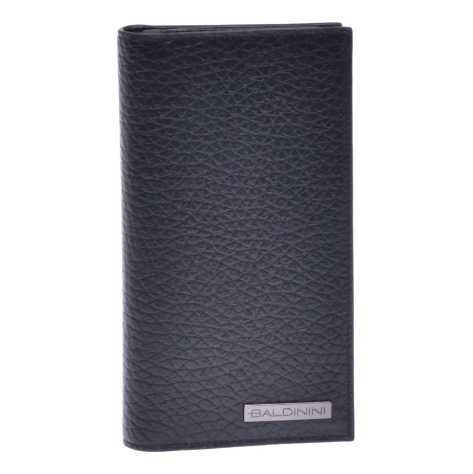 Document holder in black tumbled leather