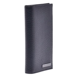 Document holder in black tumbled leather