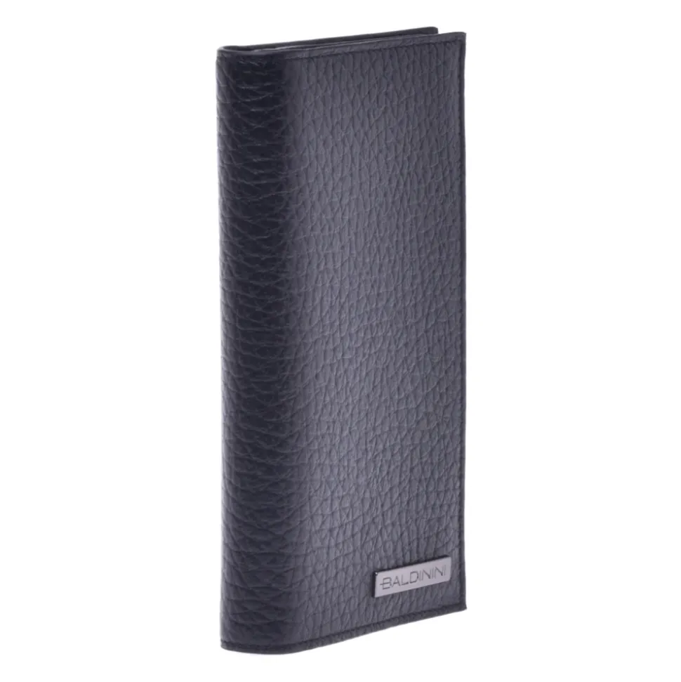Document holder in black tumbled leather
