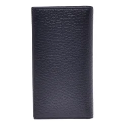 Document holder in black tumbled leather