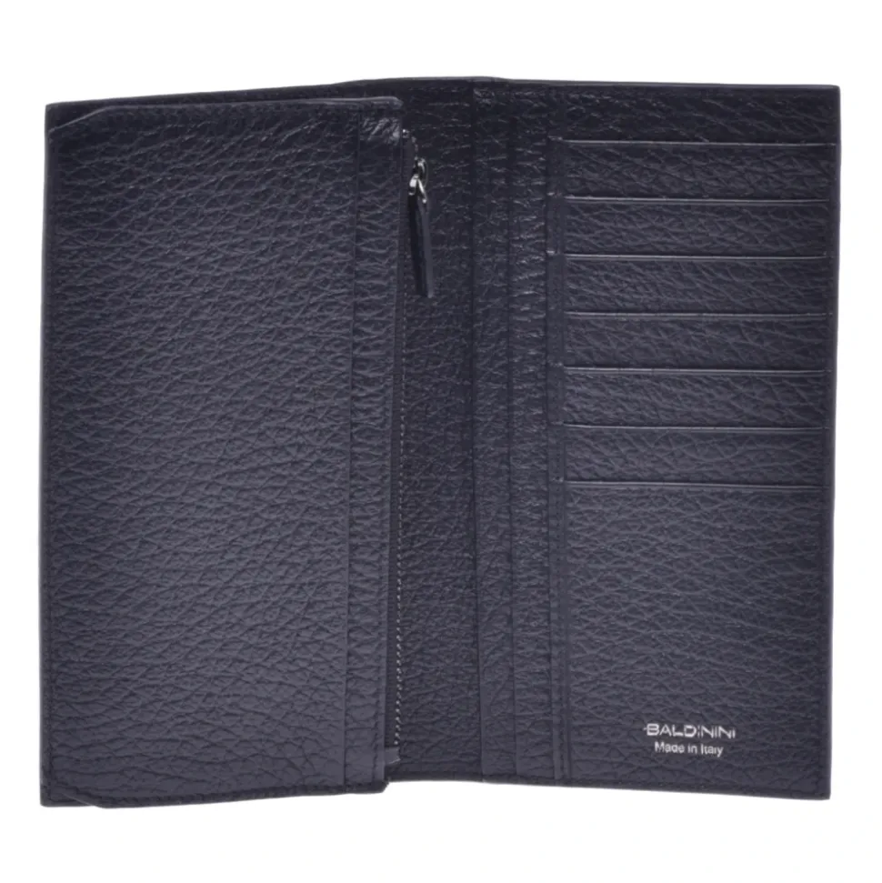 Document holder in black tumbled leather