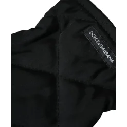 Dolce & Gabbana Black Quilted Nylon Wrist Length Mitten Gloves