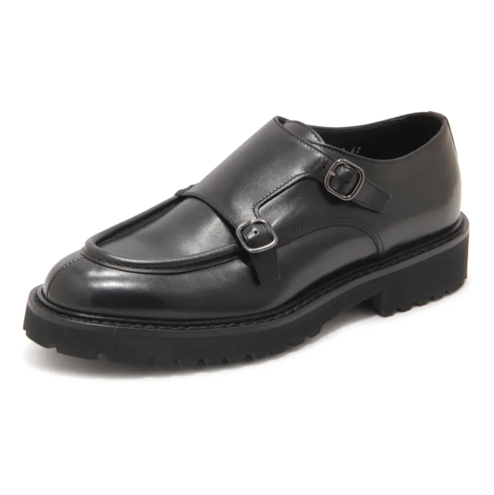 Doppel-Schnallen Business Schuhe Italienisches Design Schwarz