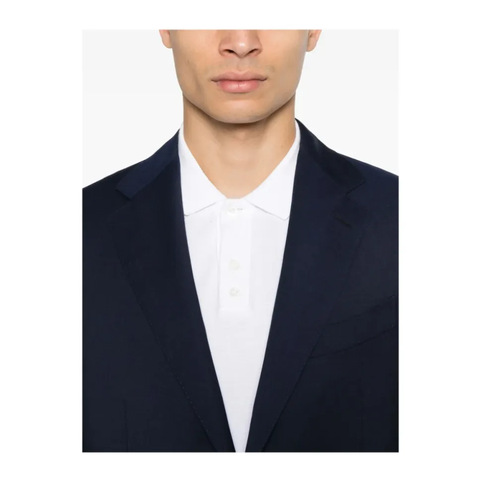 Dunkelblaue Knopfjacke