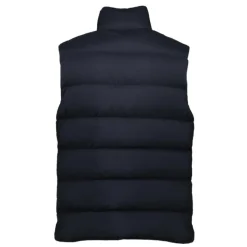 Dunkelblauer Gesteppter Logo-Gilet