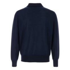 Dunkelblaues Poloshirt aus Wollmischung