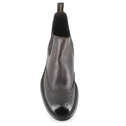 Dunkelbraune Brogue Chelsea Boots