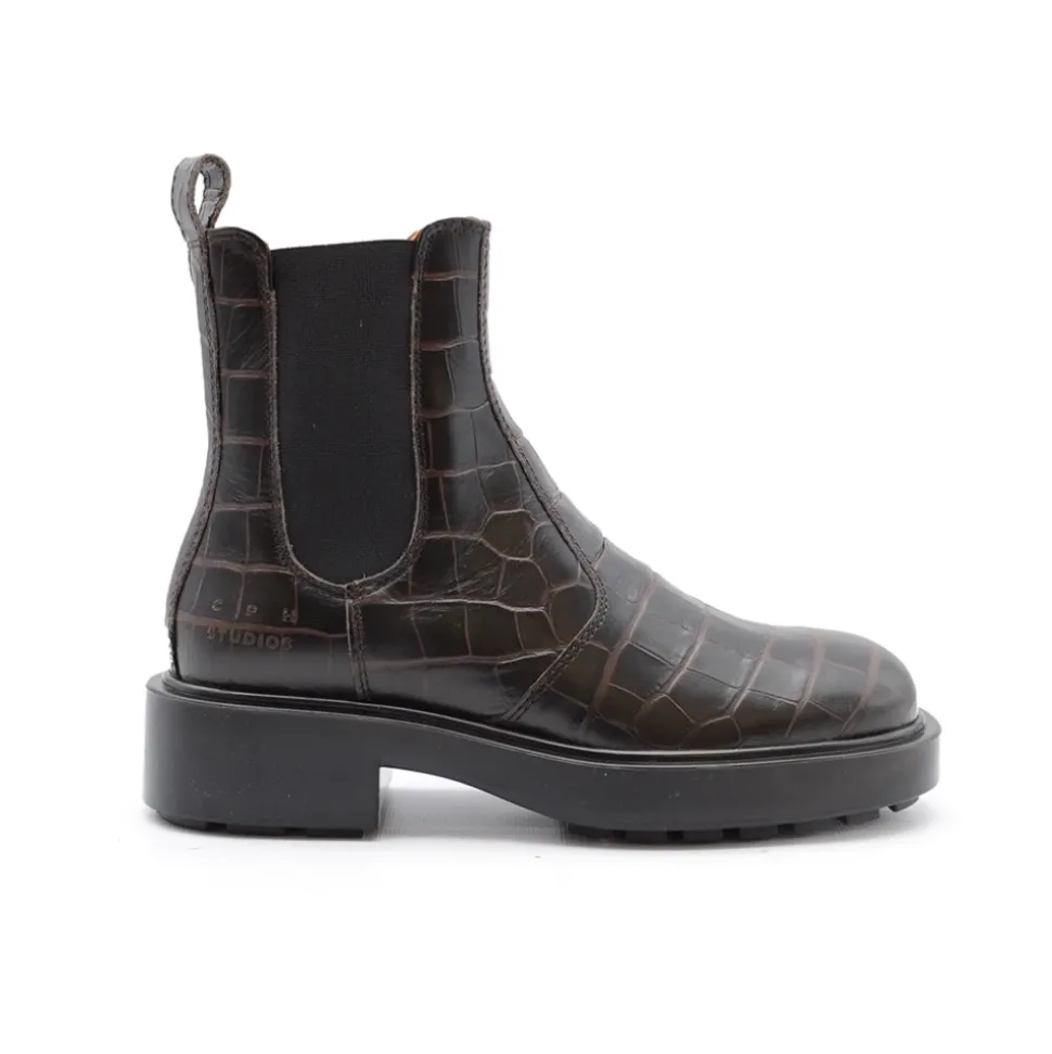 Dunkelbraune Chelsea Lederstiefel