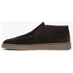 Dunkelbraune High-Top Mokassins