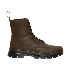 Dunkelbraune Leder-Kampfstiefel