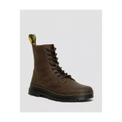 Dunkelbraune Leder-Kampfstiefel