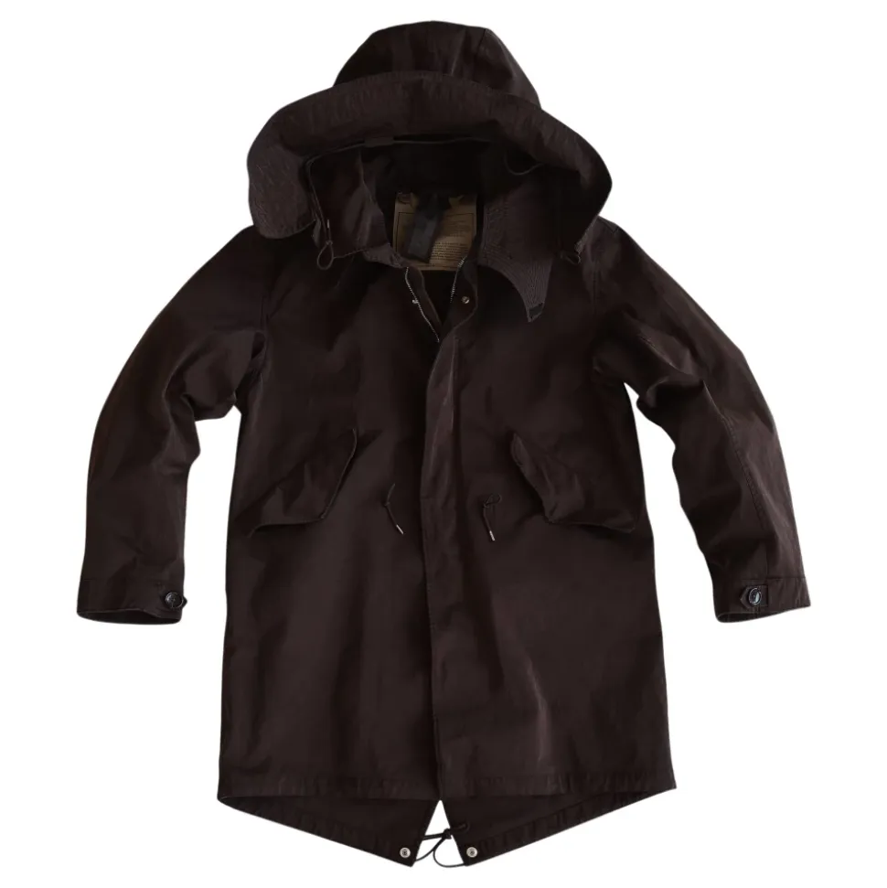 Dunkelbraune Parka Jacke