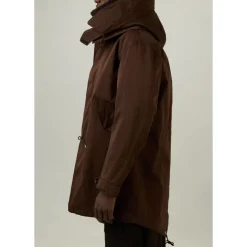 Dunkelbraune Parka Jacke