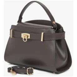Dunkelbraune Satchel Handtasche