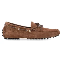 Dunkelbraune Wildleder Slipper Driver Loafer