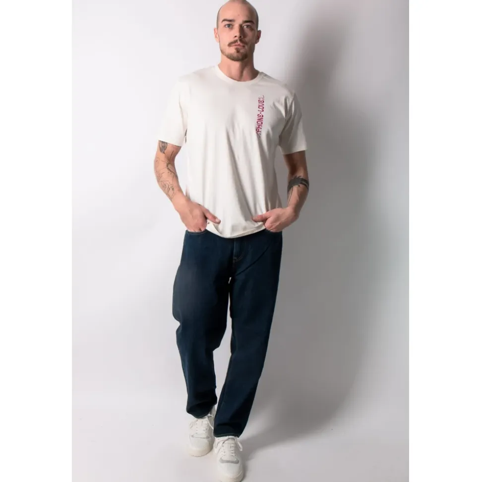 Dunkle Blaue Marmorwasch Jeans