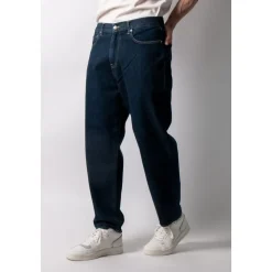 Dunkle Blaue Marmorwasch Jeans