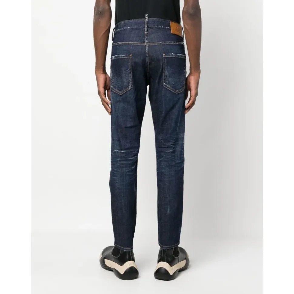 Dunkle Saubere Wasch Skater Jeans