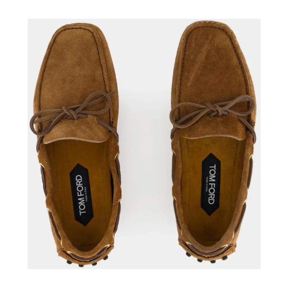 Dunkle Whiskey Wildleder Driver Mokassins