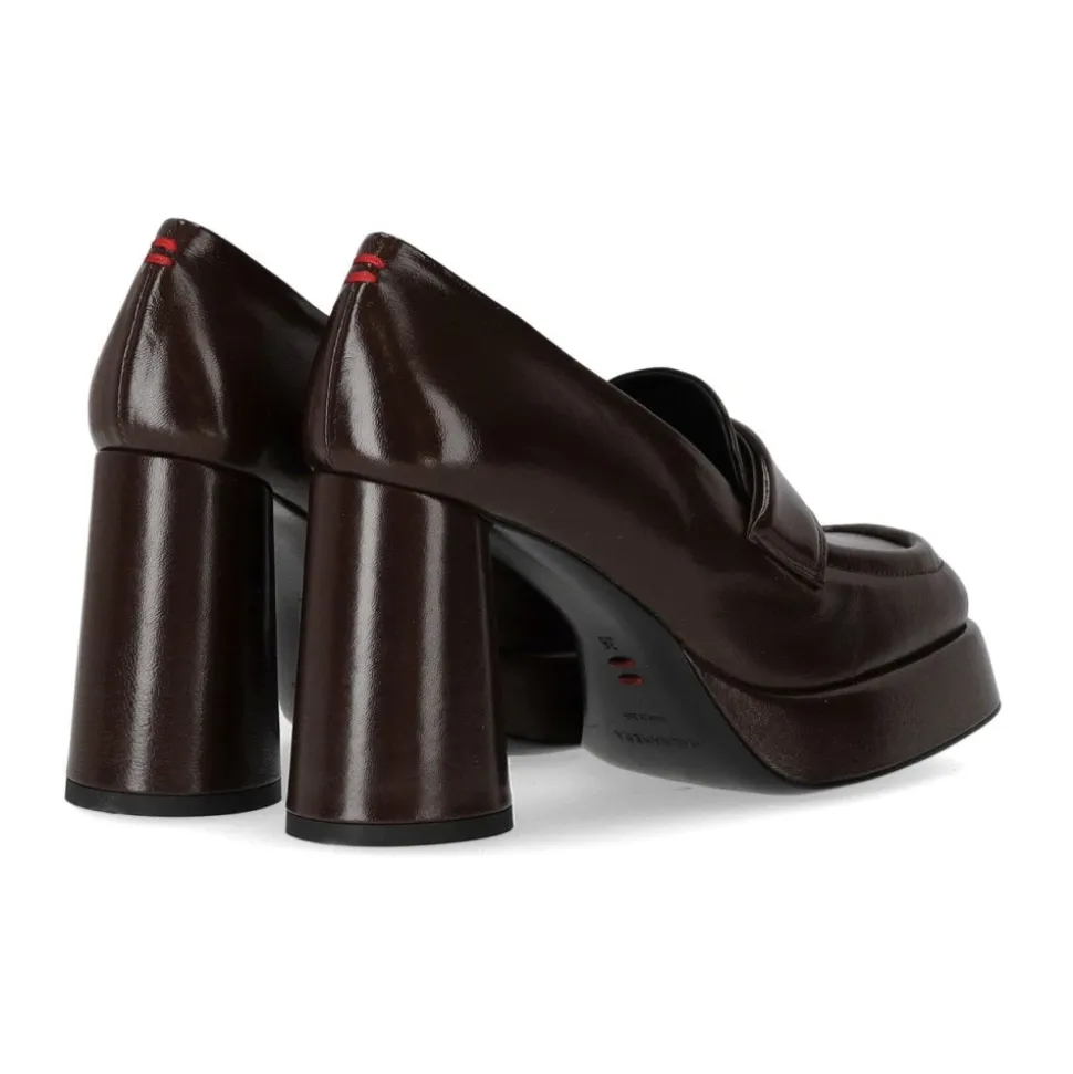 Dunkler Glaze Absatz Loafer