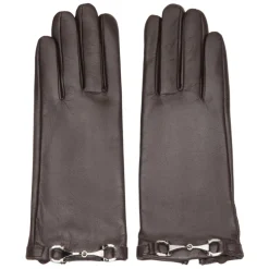 Echtes Lederhandschuhe mit dekorativer Schnalle