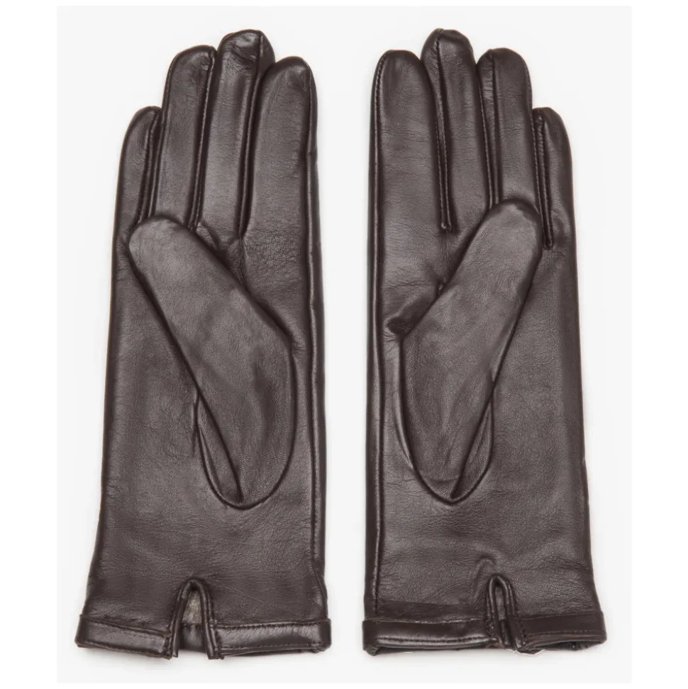 Echtes Lederhandschuhe mit dekorativer Schnalle