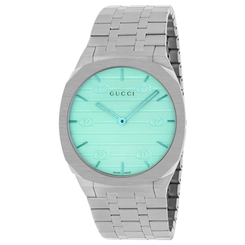 Edelstahl-Multilayer-Uhr mit Interlocking G Motiv