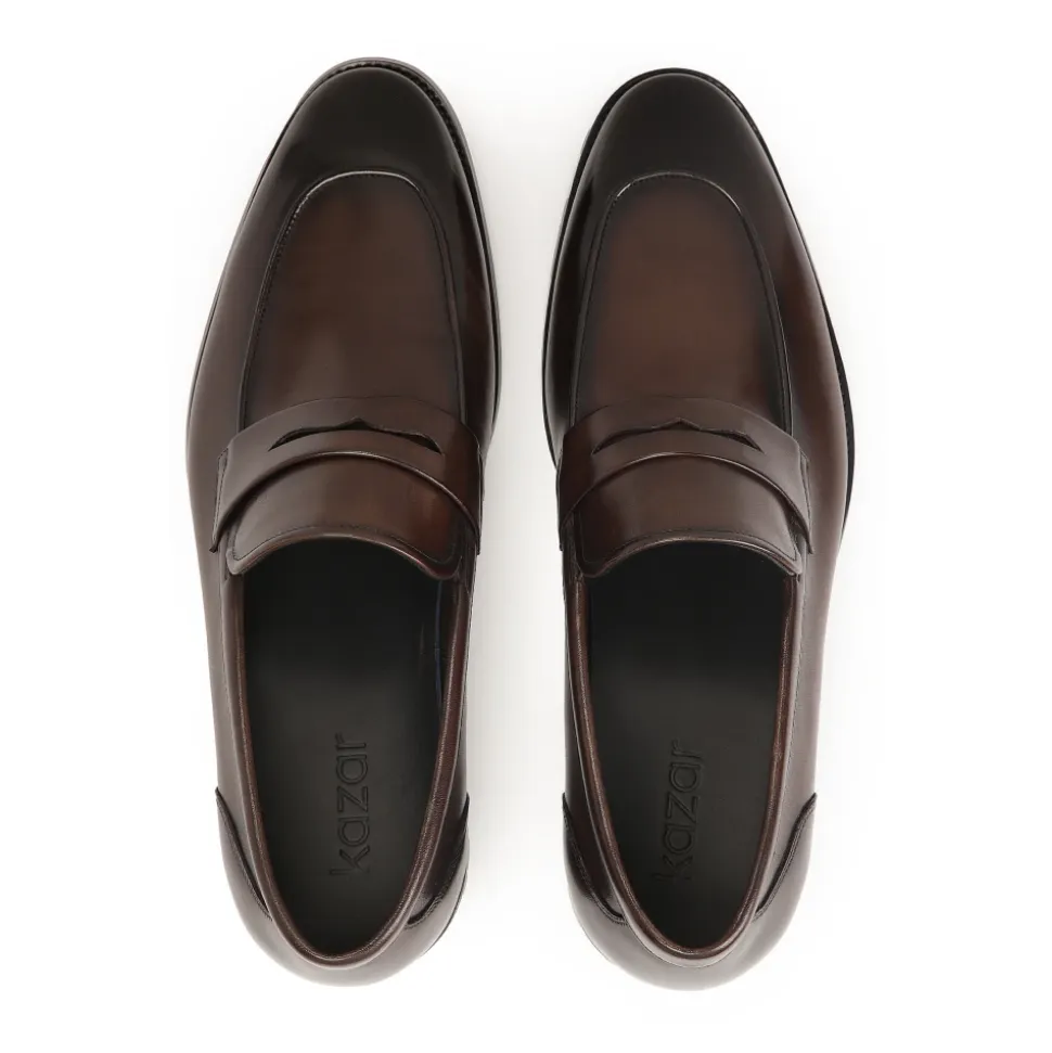 Elegante braune Lederslipper