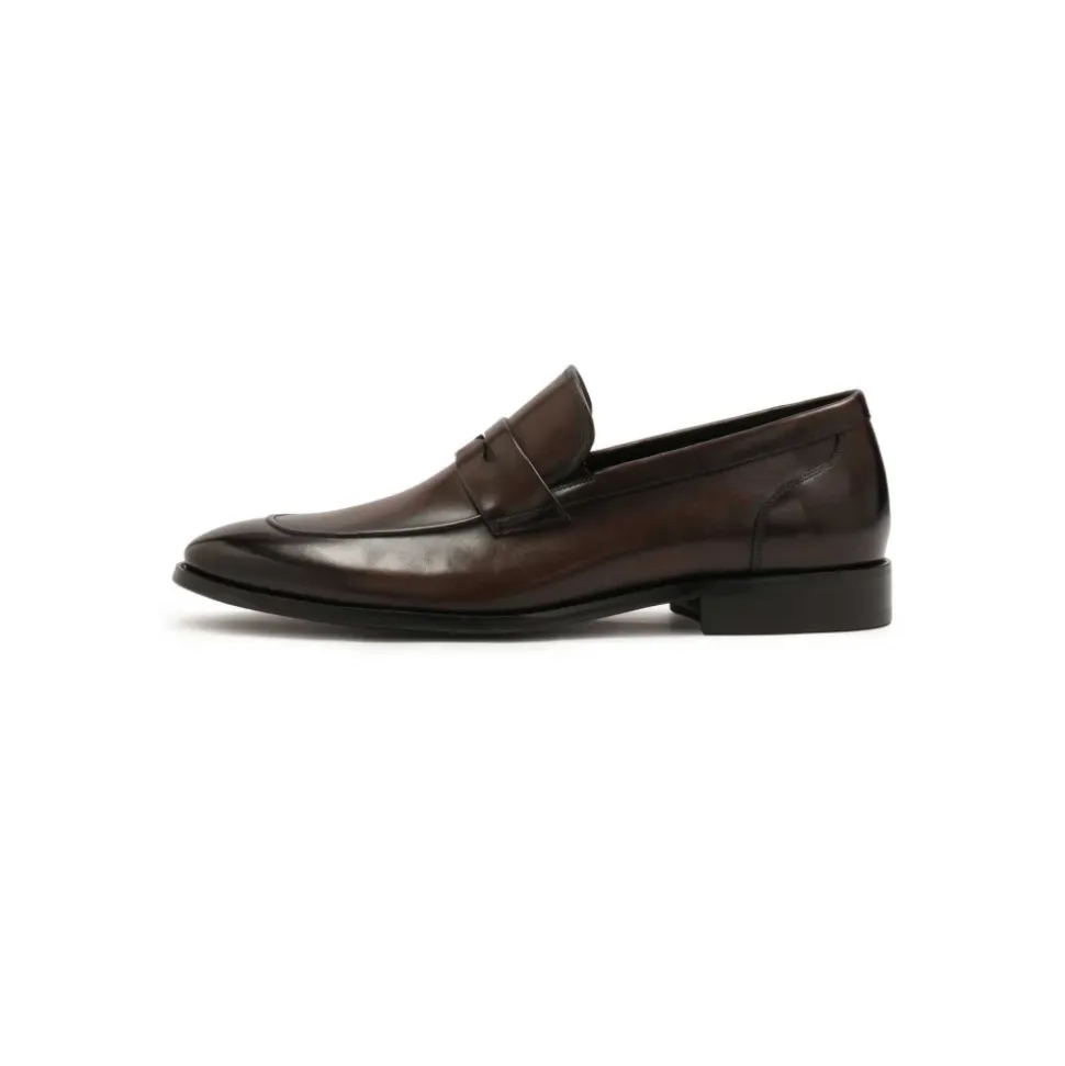 Elegante braune Lederslipper