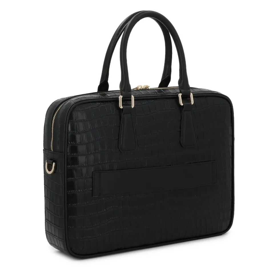 Elegante geprägte Leder-Laptoptasche
