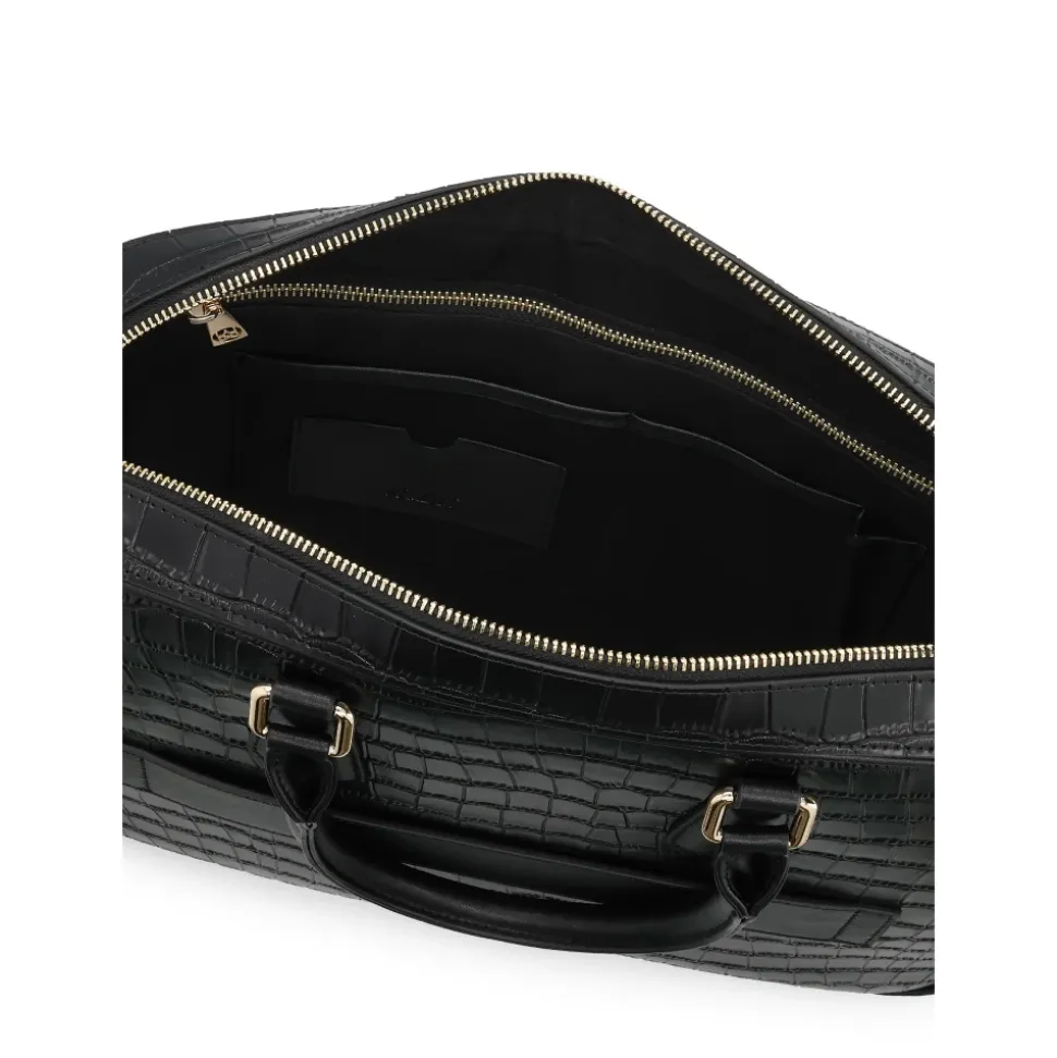 Elegante geprägte Leder-Laptoptasche