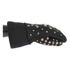 Elegante graue Wollhandschuhe mit Nieten