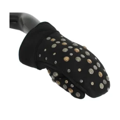 Elegante graue Wollhandschuhe mit Nieten