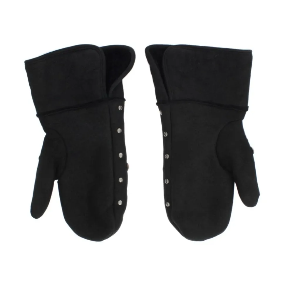 Elegante graue Wollhandschuhe mit Nieten