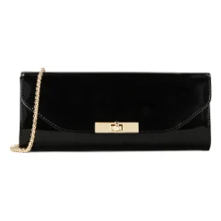 Elegante schwarze Lackleder-Clutch