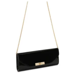 Elegante schwarze Lackleder-Clutch