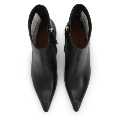 Elegante Stiletto-Absatzstiefel aus glattem Leder