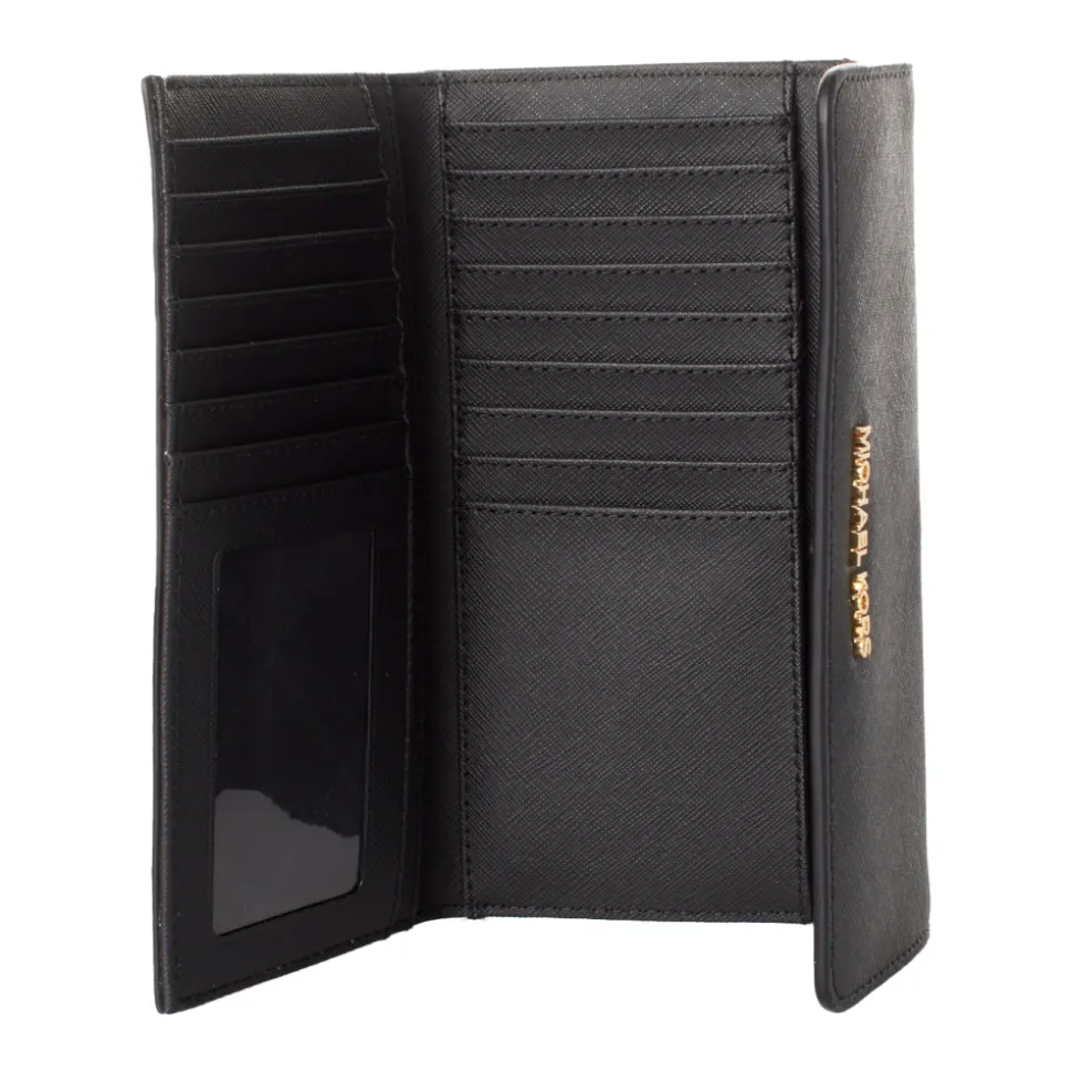 Elegante strukturierte Brieftasche mit Druckknopf
